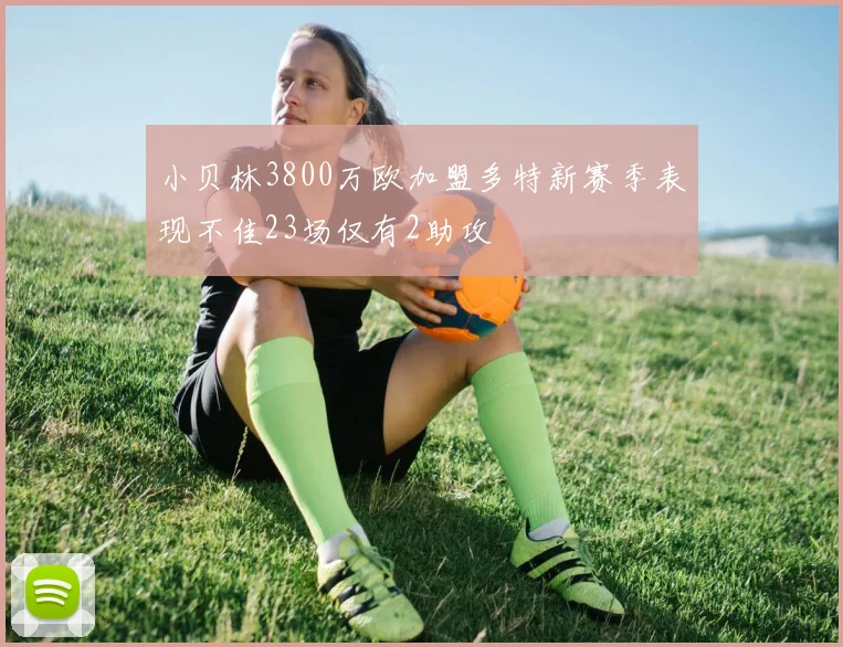 小贝林3800万欧加盟多特新赛季表现不佳23场仅有2助攻